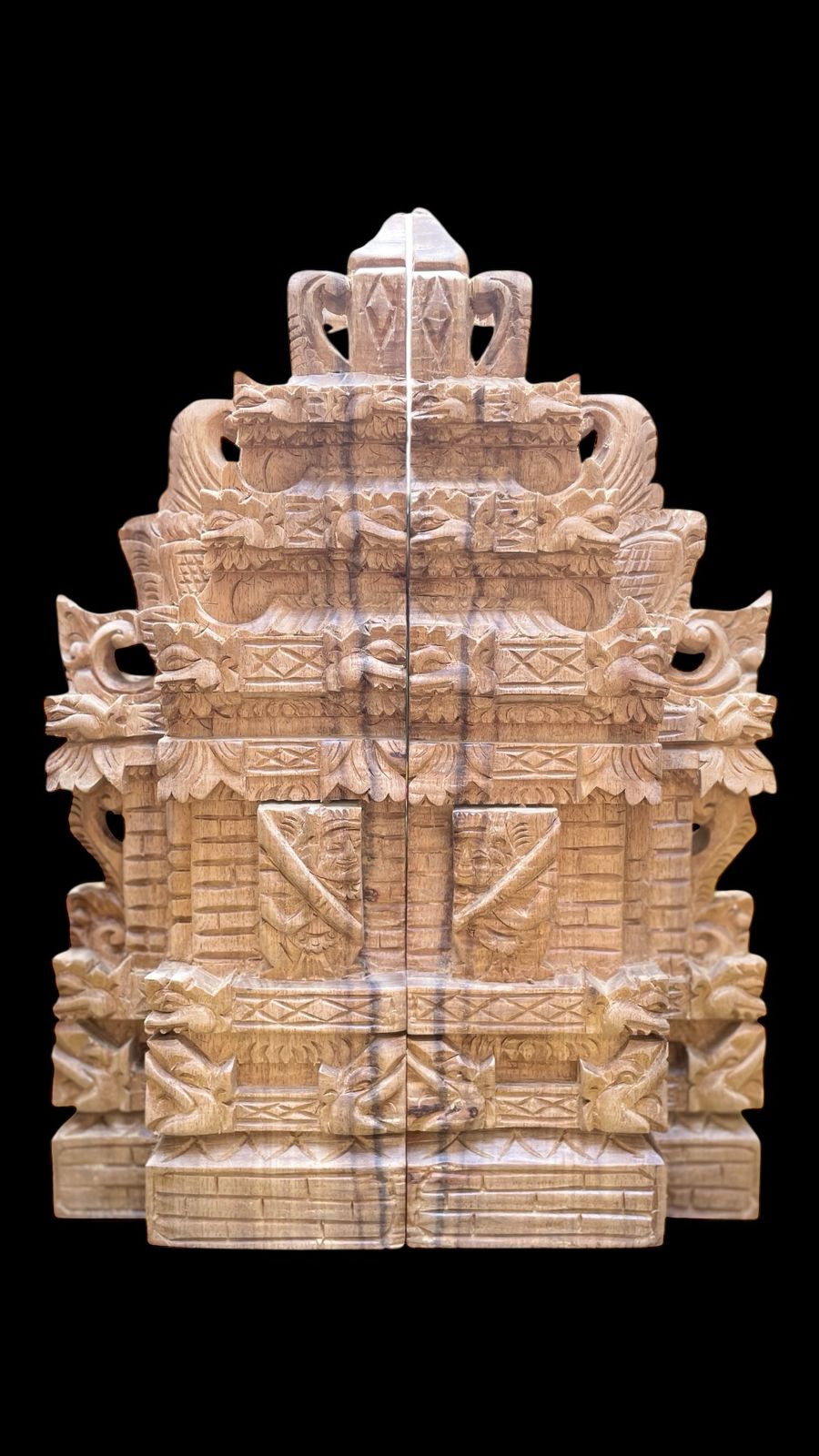 1 Set Balinese Gate, Wood Carving, Handmade Wood Carving, Temple Gate Statue, Balinese Ornament, Home Decor, Christmas Gifts