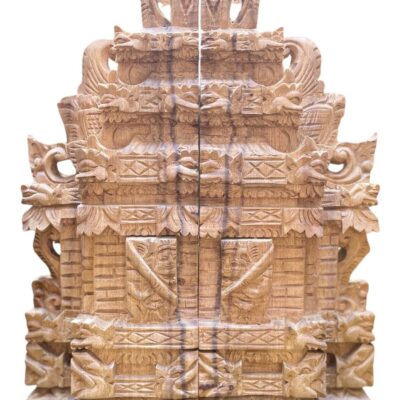1 Set Balinese Gate, Wood Carving, Handmade Wood Carving, Temple Gate Statue, Balinese Ornament, Home Decor, Christmas Gifts