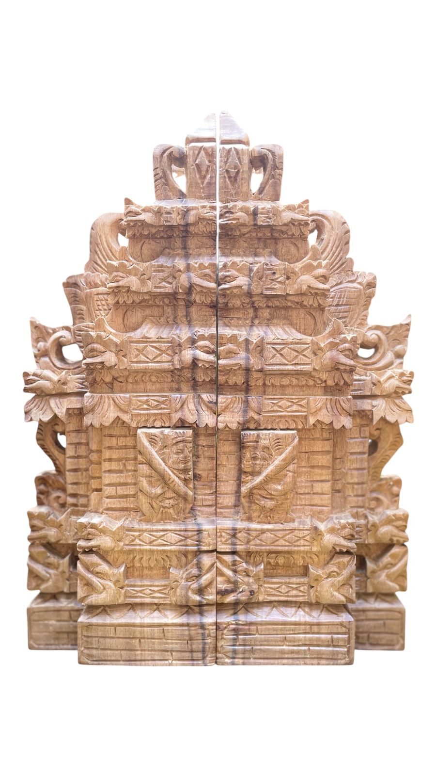 1 Set Balinese Gate, Wood Carving, Handmade Wood Carving, Temple Gate Statue, Balinese Ornament, Home Decor, Christmas Gifts
