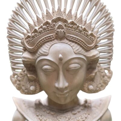 Hand-Carved Balinese Janger Dancer Statue,Suar Wood Sculpture Home Decor