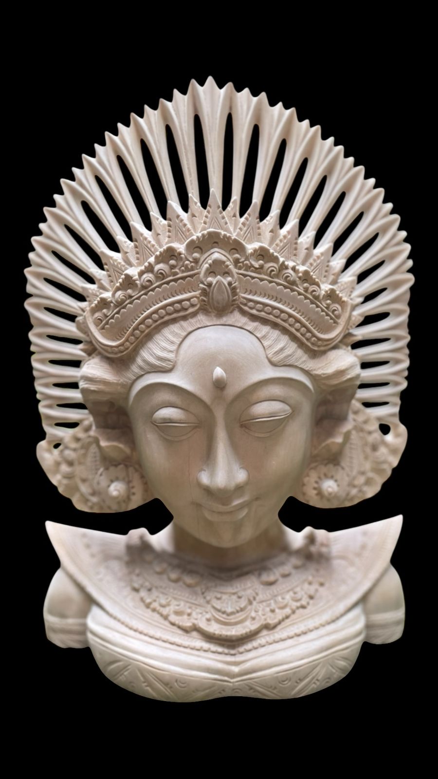 Hand-Carved Balinese Janger Dancer Statue,Suar Wood Sculpture Home Decor