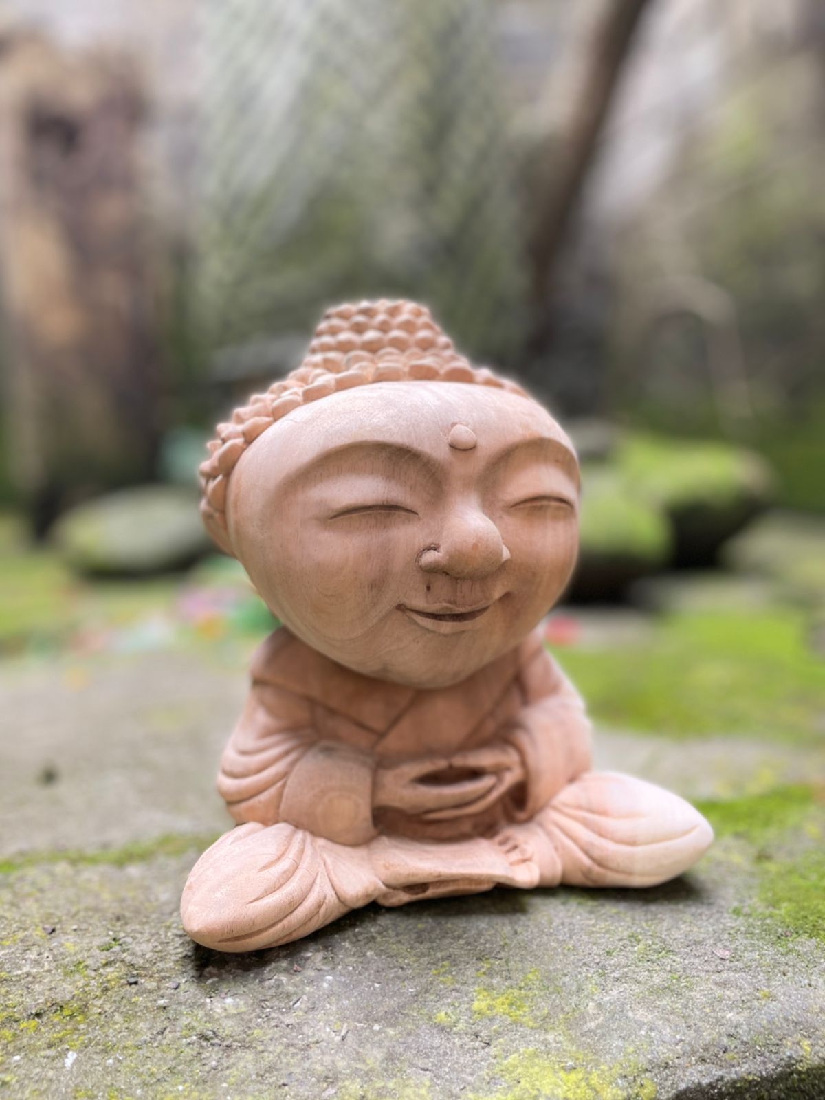 WhatsApp Image 2025-08-14 at 15.45.34 Baby Buddha Wood Carving,Handcrafted Spiritual Decor,Wooden Baby Buddha Statue