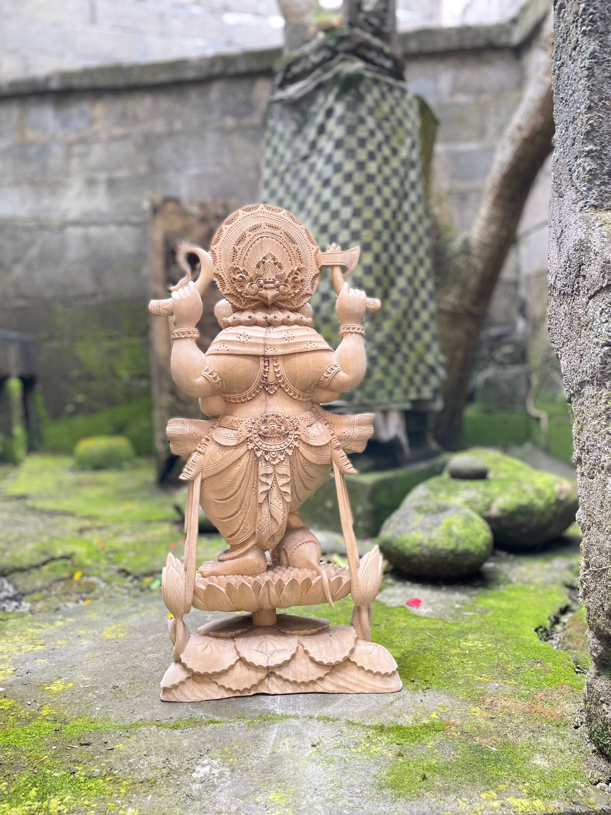 WhatsApp Image 2025-08-14 at 15.46.03 Ganesha Wood Carving Statue,Handcrafted Hindu Elephant God Wall Art, Balinese Ganesh Decor, Spiritual Home Altar Sculpture