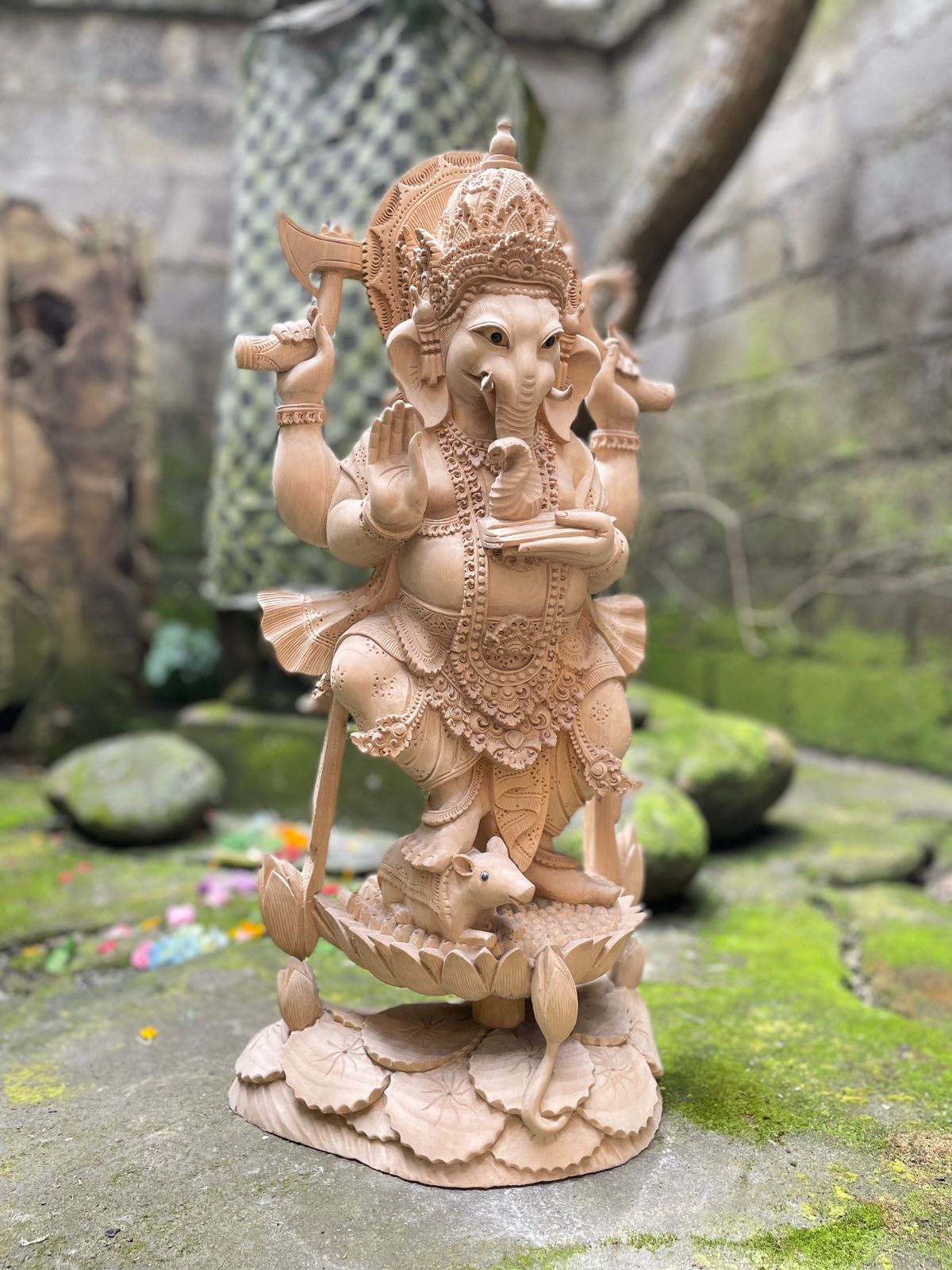 WhatsApp Image 2025-08-14 at 15.47.54 (1) Ganesha Wood Carving Statue,Handcrafted Hindu Elephant God Wall Art, Balinese Ganesh Decor, Spiritual Home Altar Sculpture