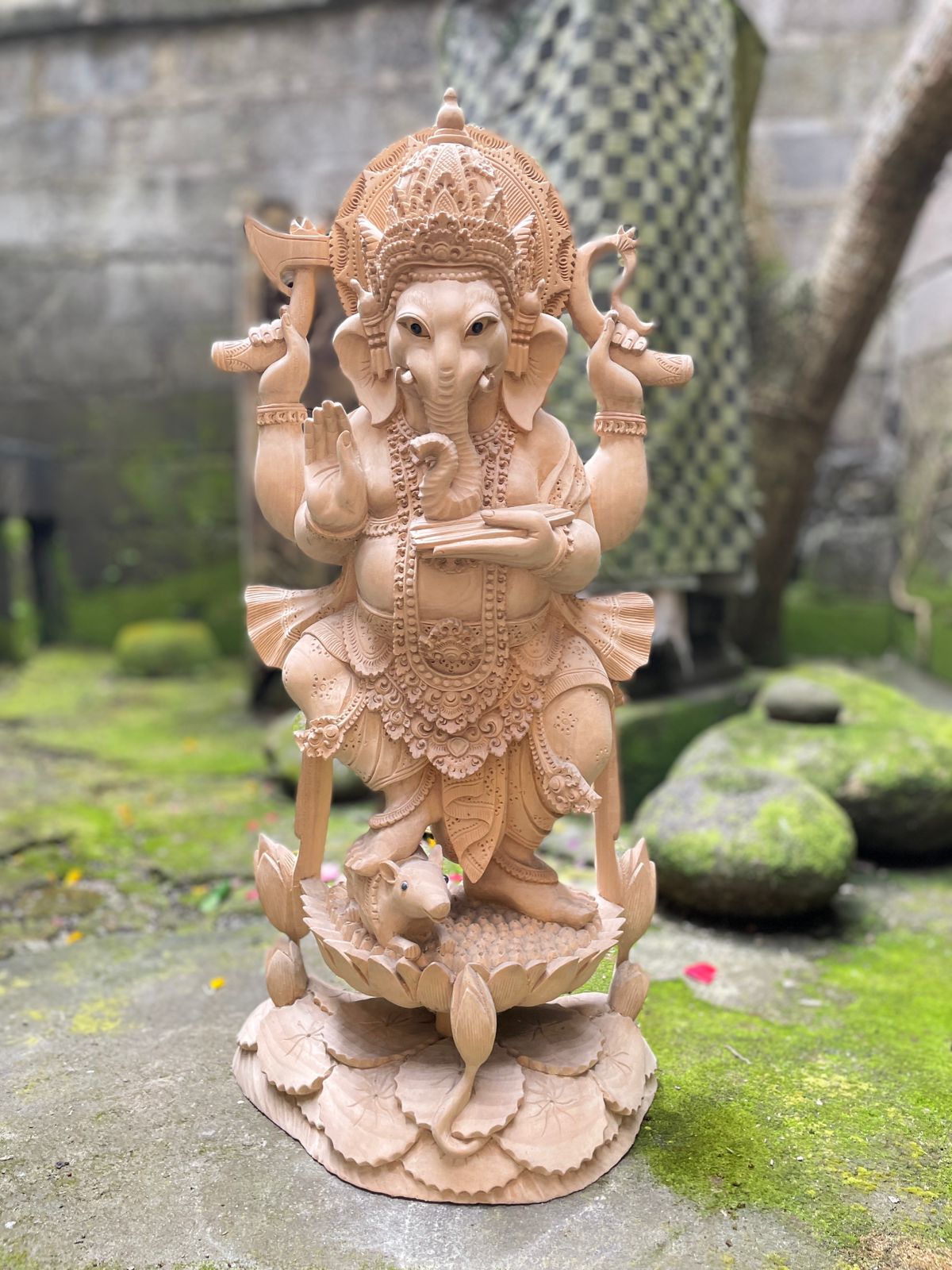 WhatsApp Image 2025-08-14 at 15.47.56 Ganesha Wood Carving Statue,Handcrafted Hindu Elephant God Wall Art, Balinese Ganesh Decor, Spiritual Home Altar Sculpture