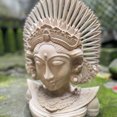 Hand-Carved Balinese Janger Dancer Statue,Suar Wood Sculpture Home Decor