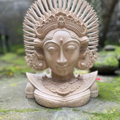 Hand-Carved Balinese Janger Dancer Statue,Suar Wood Sculpture Home Decor