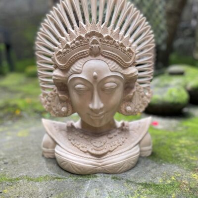 Hand-Carved Balinese Janger Dancer Statue,Suar Wood Sculpture Home Decor