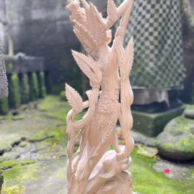 Balinese Dewi Sri Figure,Handcrafted Wood Sculpture of Rice and Fertility Goddess