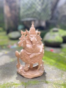 Ganesha Wood Carving Statue,Hand Carved Hindu Elephant God Sculpture,Spiritual Home Decor