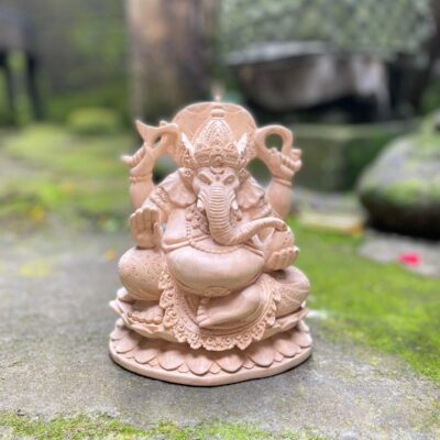 Ganesha Wood Carving Statue,Hand Carved Hindu Elephant God Sculpture,Spiritual Home Decor