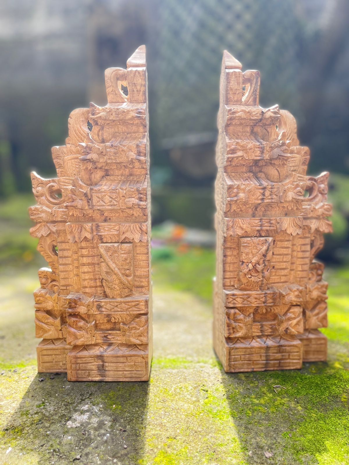 1 Set Balinese Gate, Wood Carving, Handmade Wood Carving, Temple Gate Statue, Balinese Ornament, Home Decor, Christmas Gifts