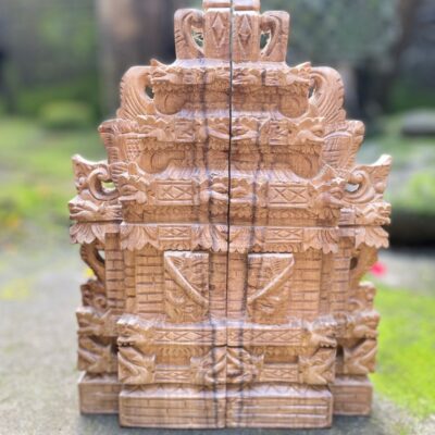 1 Set Balinese Gate, Wood Carving, Handmade Wood Carving, Temple Gate Statue, Balinese Ornament, Home Decor, Christmas Gifts