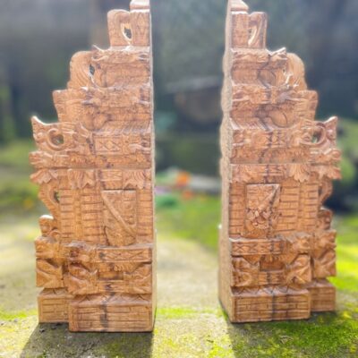 1 Set Balinese Gate, Wood Carving, Handmade Wood Carving, Temple Gate Statue, Balinese Ornament, Home Decor, Christmas Gifts