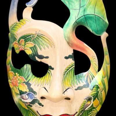 Colorful Abstract Face Mask Wall Art – Handcrafted Decorative Mask, Modern Tribal Home Decor, Unique Painted Wall Sculpture