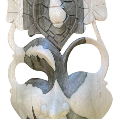 Abstract Mask Wall Art – Hand-Carved Hibiscus Wood Tribal Decor
