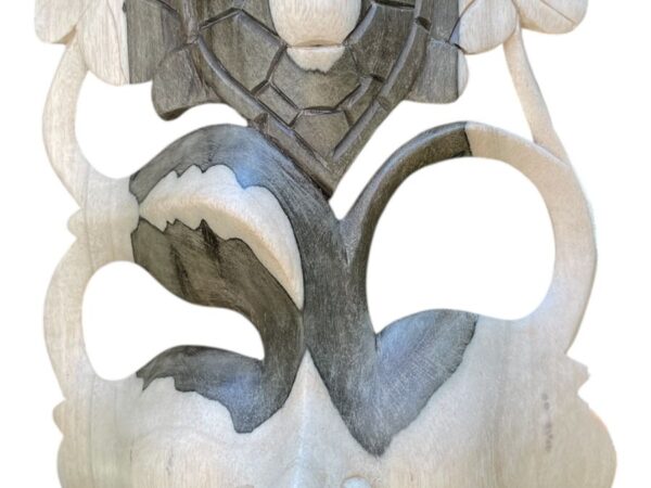 Abstract Mask Wall Art – Hand-Carved Hibiscus Wood Tribal Decor