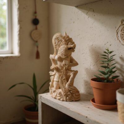 Hand-Carved Hanoman Statue,Hindu Monkey God Wood Carving, Balinese Home Decor