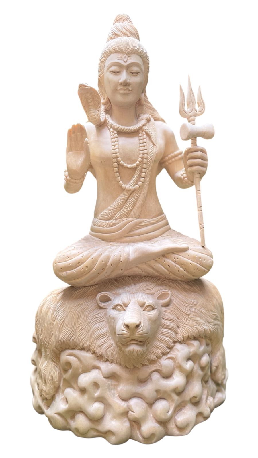 Siwa Wood Statue,Hand Carved Lord Shiva Sculpture, Hindu God Home Decor, Wooden Meditation Room Art