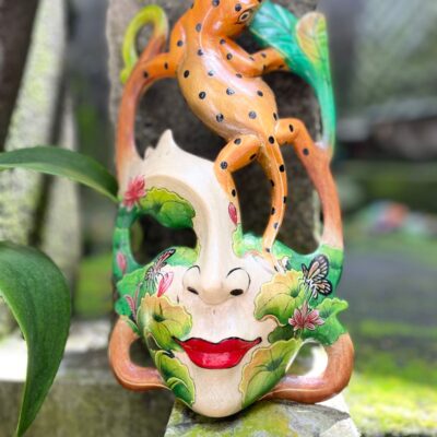 Colorful Abstract Face Mask Wall Art – Handcrafted Decorative Mask, Modern Tribal Home Decor, Unique Painted Wall Sculpture