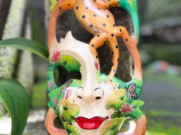 Colorful Abstract Face Mask Wall Art – Handcrafted Decorative Mask, Modern Tribal Home Decor, Unique Painted Wall Sculpture