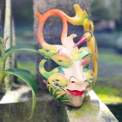 Colorful Abstract Face Mask Wall Art,Handcrafted Decorative Mask, Modern Tribal Home Decor, Unique Painted Wall Sculpture