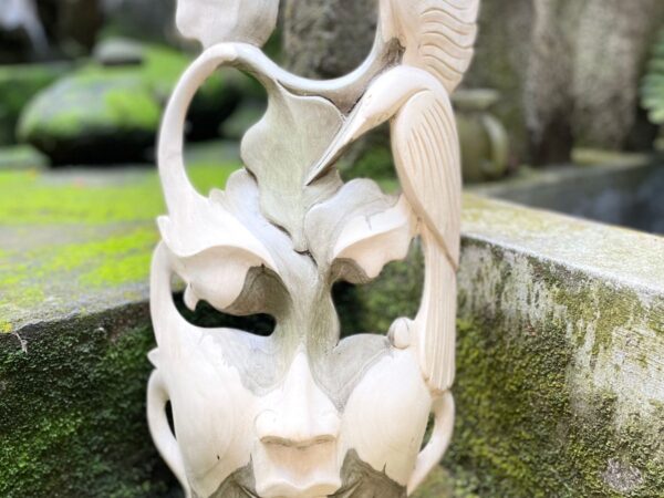 Abstract Mask Face Wood Carving – Tribal Wall Art Decor
