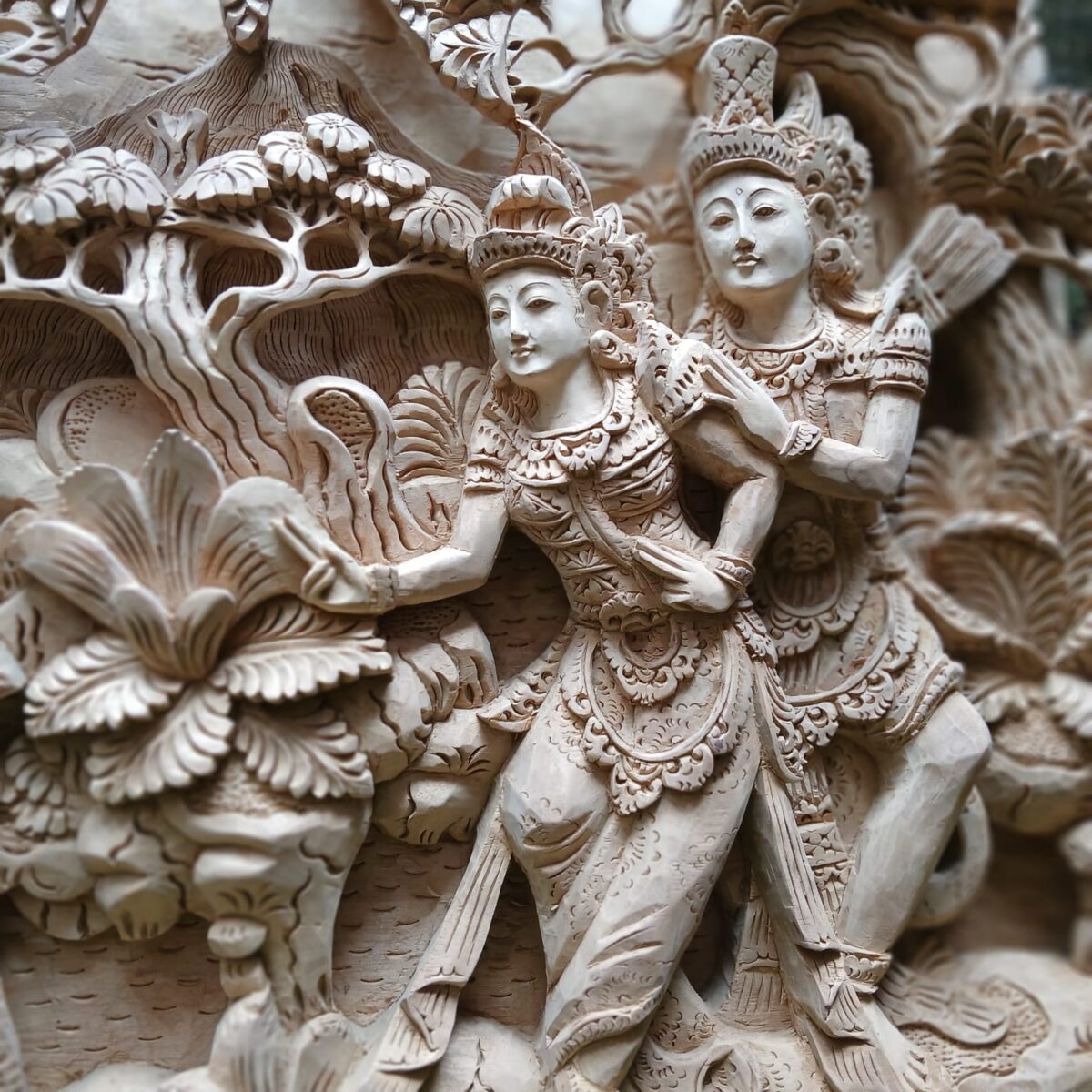 Rama Shinta with Hanoman Wood Wall Art,Balinese Carving Decor,Rama Shinta Hanoman Carving