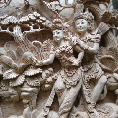 Rama Shinta with Hanoman Wood Wall Art,Balinese Carving Decor,Rama Shinta Hanoman Carving