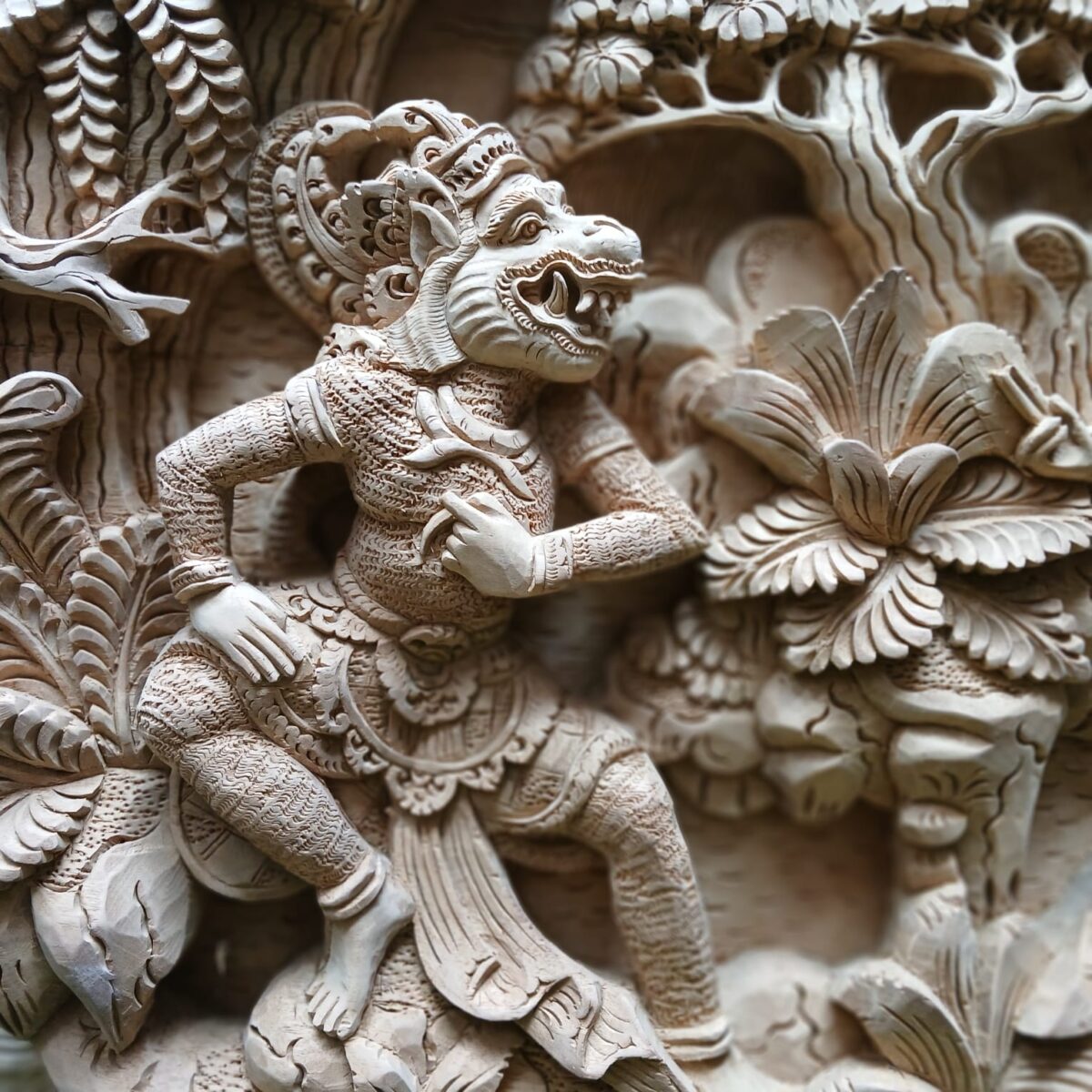 Rama Shinta with Hanoman Wood Wall Art,Balinese Carving Decor,Rama Shinta Hanoman Carving
