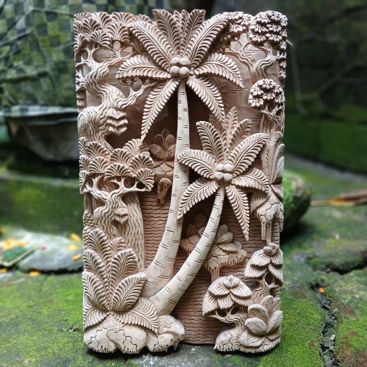 Hand Carved Panorama Wood Wall Art ,Forest Scene, Nature-Inspired Home Decor
