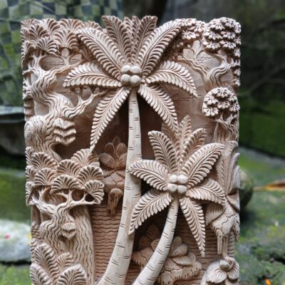 Hand Carved Panorama Wood Wall Art ,Forest Scene, Nature-Inspired Home Decor