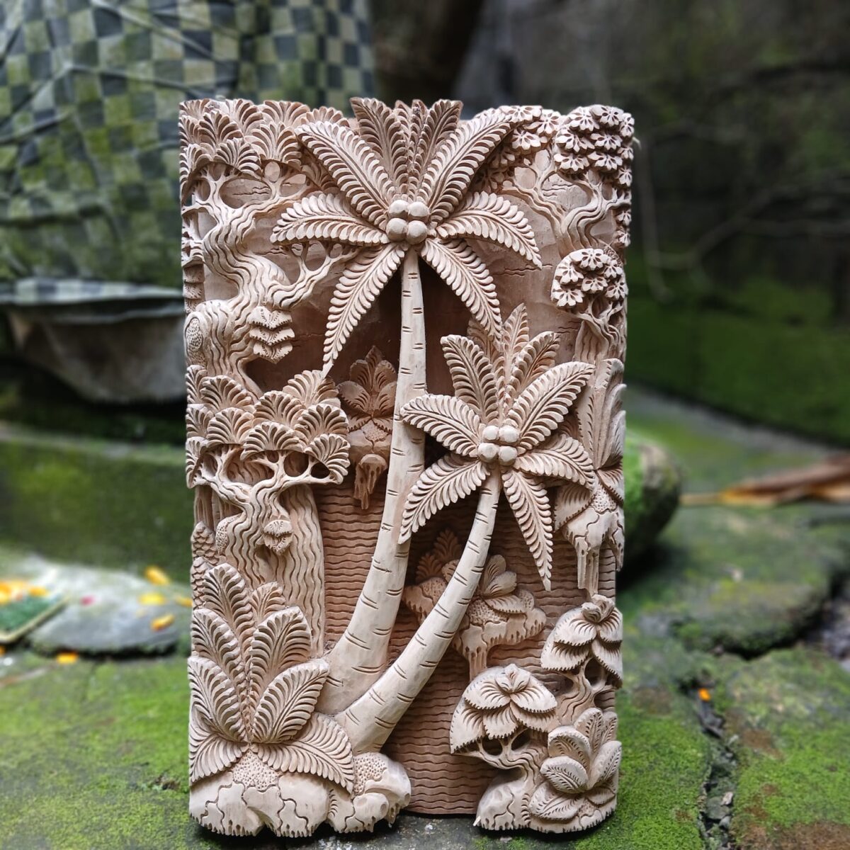 Hand Carved Panorama Wood Wall Art ,Forest Scene, Nature-Inspired Home Decor