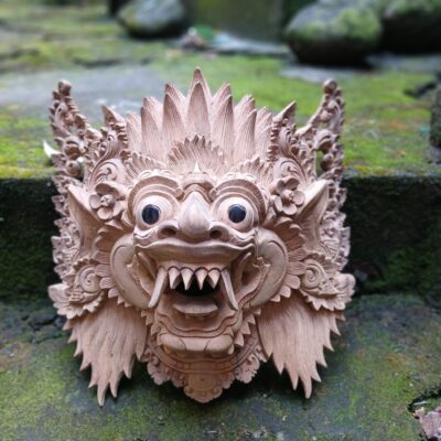 Boma Mask Wood Carving ,Balinese Guardian Wall Art ,Bhoma Home Decor,Hand Carved Wooden Face Sculpture