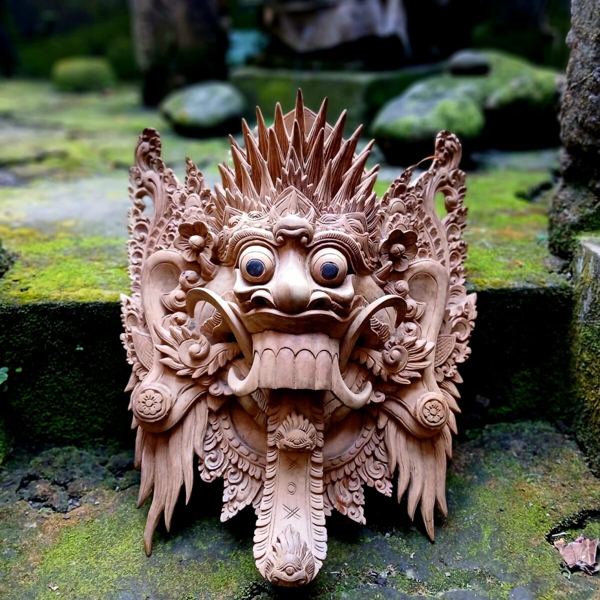 Rangda Mask Wood Carving ,Balinese Demon Queen Wall Art ,Hand,Carved Spiritual Home Decor