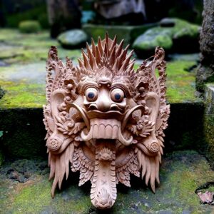 Abstract Mask Wall Art – Hand-Carved Hibiscus Wood Tribal Decor