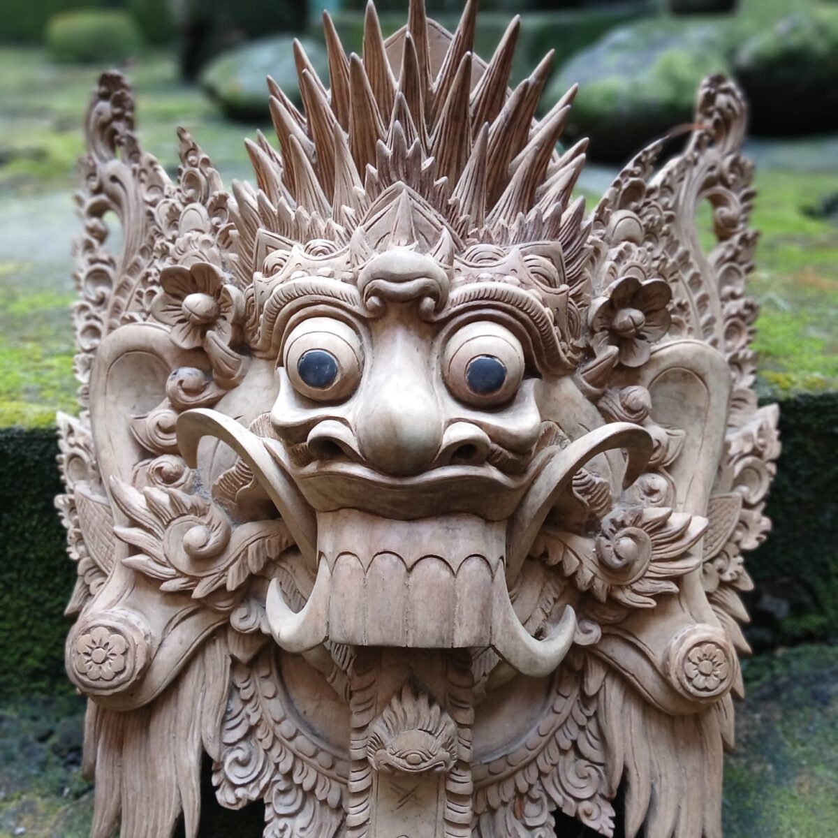 Rangda Mask Wood Carving ,Balinese Demon Queen Wall Art ,Hand,Carved Spiritual Home Decor