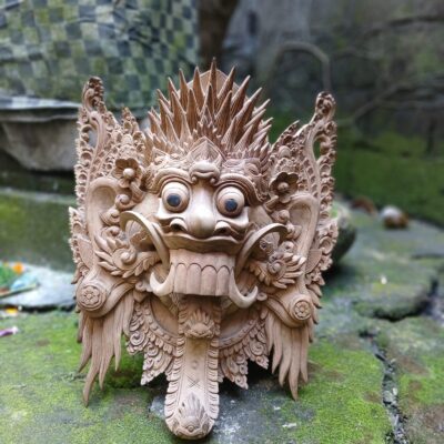 Rangda Mask Wood Carving ,Balinese Demon Queen Wall Art ,Hand,Carved Spiritual Home Decor